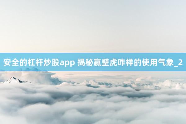 安全的杠杆炒股app 揭秘赢壁虎咋样的使用气象_2